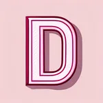 pink iron-on letter d patch image